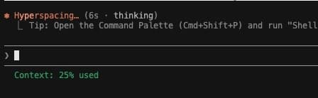 Status line showing real-time token usage with color gradients
